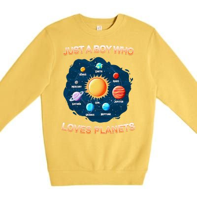 Just A Boy Who Loves Planets Premium Crewneck Sweatshirt