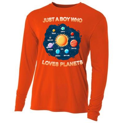 Just A Boy Who Loves Planets Cooling Performance Long Sleeve Crew