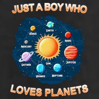 Just A Boy Who Loves Planets 7 Panel Mesh Trucker Snapback Hat