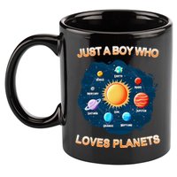 Just A Boy Who Loves Planets 11oz C Handle Ceramic Mug