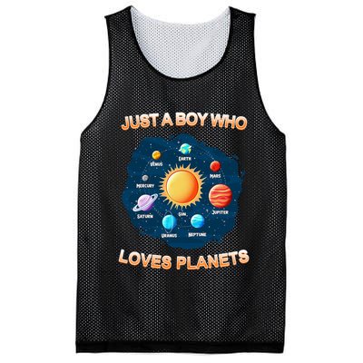Just A Boy Who Loves Planets Mesh Reversible Basketball Jersey Tank
