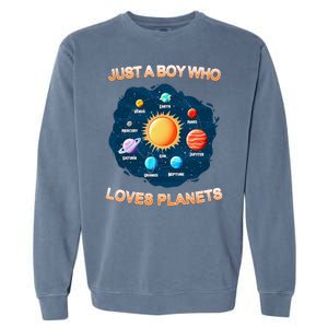 Just A Boy Who Loves Planets Garment-Dyed Sweatshirt