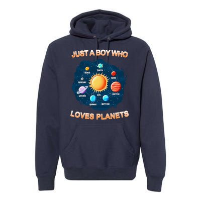 Just A Boy Who Loves Planets Premium Hoodie