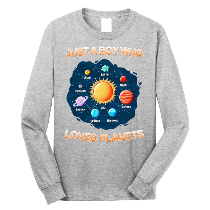 Just A Boy Who Loves Planets Long Sleeve Shirt