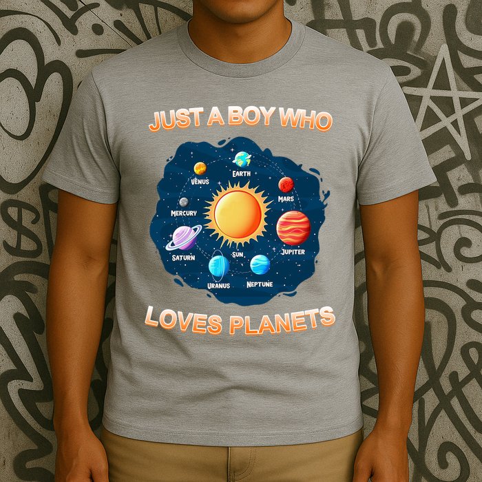 Just A Boy Who Loves Planets T-Shirt