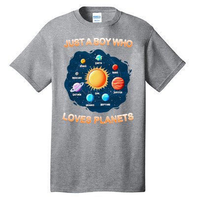 Just A Boy Who Loves Planets Tall T-Shirt