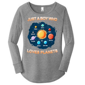 Just A Boy Who Loves Planets Women's Perfect Tri Tunic Long Sleeve Shirt