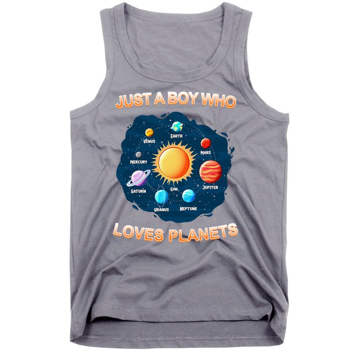 Just A Boy Who Loves Planets Tank Top