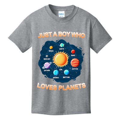 Just A Boy Who Loves Planets Kids T-Shirt