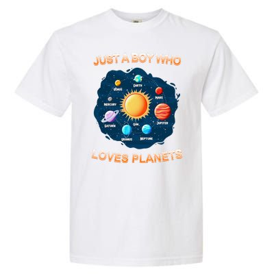 Just A Boy Who Loves Planets Garment-Dyed Heavyweight T-Shirt