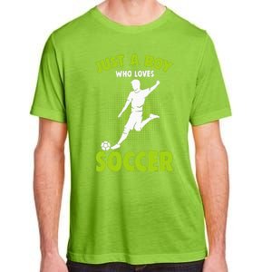 Just A Boy Who Loves Soccer Player Kids Adult ChromaSoft Performance T-Shirt