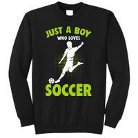 Just A Boy Who Loves Soccer Player Kids Sweatshirt