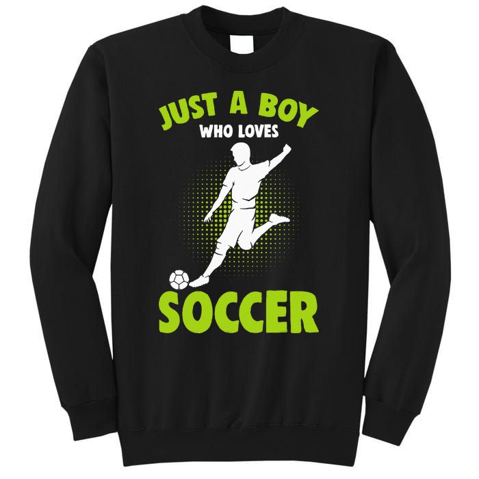 Just A Boy Who Loves Soccer Player Kids Sweatshirt