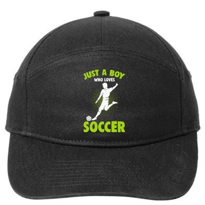 Just A Boy Who Loves Soccer Player Kids 7-Panel Snapback Hat