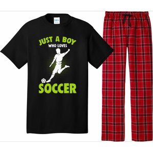 Just A Boy Who Loves Soccer Player Kids Pajama Set