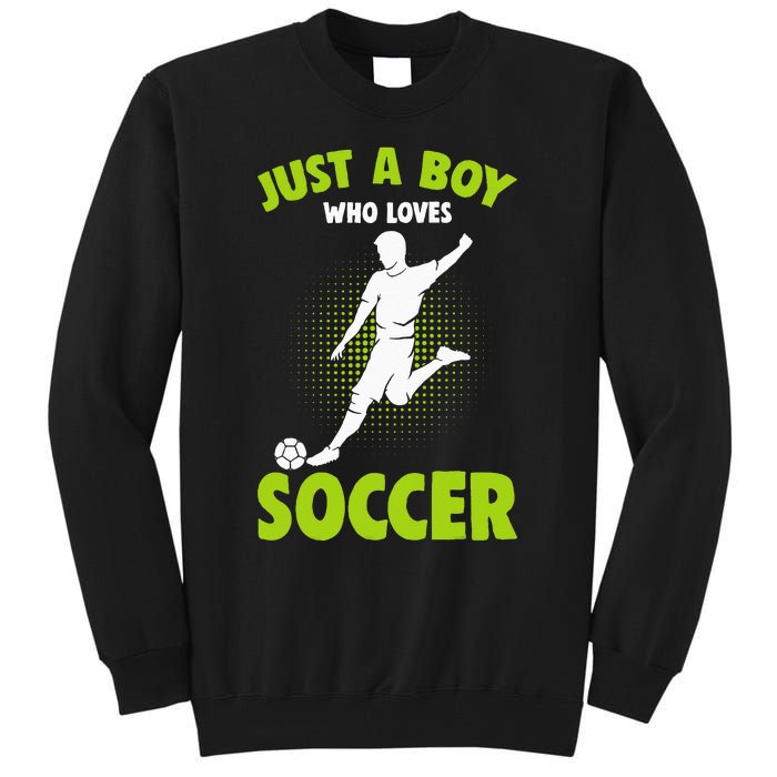 Just A Boy Who Loves Soccer Player Kids Tall Sweatshirt