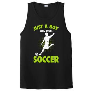 Just A Boy Who Loves Soccer Player Kids PosiCharge Competitor Tank