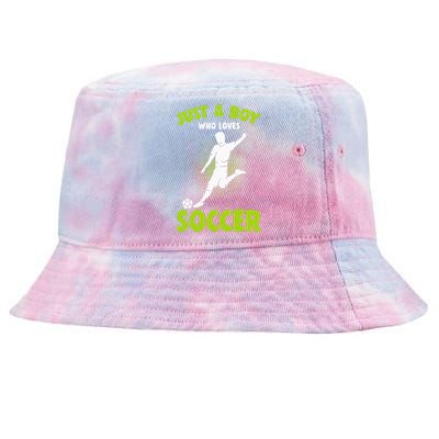 Just A Boy Who Loves Soccer Player Kids Tie-Dyed Bucket Hat