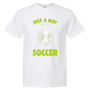 Just A Boy Who Loves Soccer Player Kids Garment-Dyed Heavyweight T-Shirt