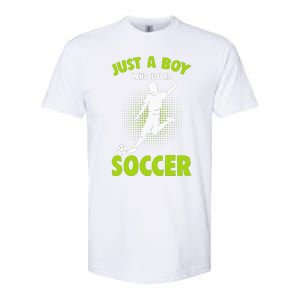 Just A Boy Who Loves Soccer Player Kids Softstyle CVC T-Shirt