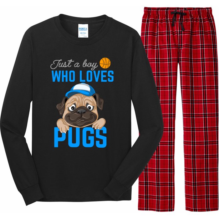 Just A Boy Who Loves Pugs Long Sleeve Pajama Set