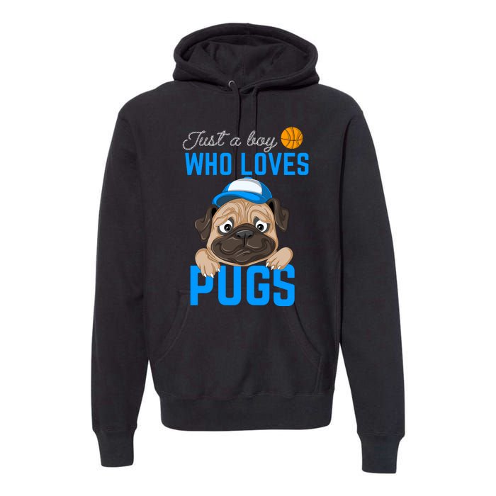 Just A Boy Who Loves Pugs Premium Hoodie