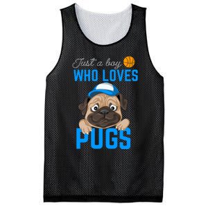 Just A Boy Who Loves Pugs Mesh Reversible Basketball Jersey Tank