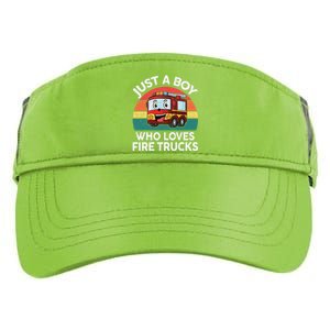 Just A Boy Who Loves Fire Trucks Firefighter Adult Drive Performance Visor