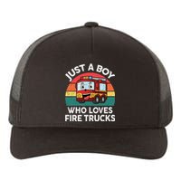 Just A Boy Who Loves Fire Trucks Firefighter Yupoong Adult 5-Panel Trucker Hat