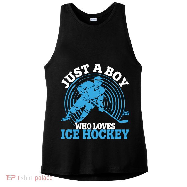 Just A Boy Who Loves Ice Hockey For Hockey Ladies PosiCharge Tri-Blend Wicking Tank