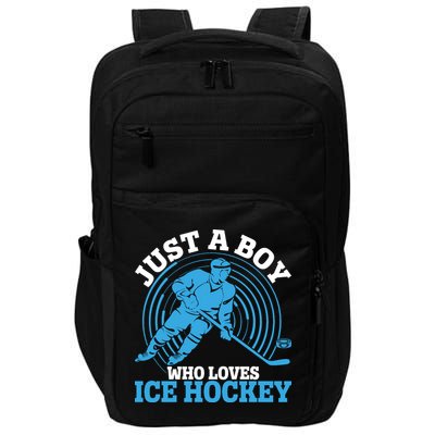 Just A Boy Who Loves Ice Hockey For Hockey Impact Tech Backpack