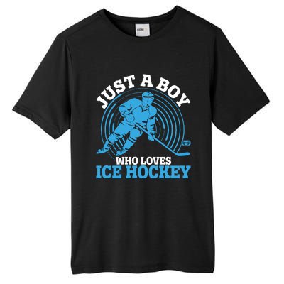 Just A Boy Who Loves Ice Hockey For Hockey Tall Fusion ChromaSoft Performance T-Shirt