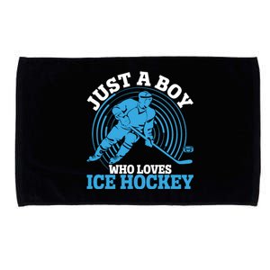 Just A Boy Who Loves Ice Hockey For Hockey Microfiber Hand Towel