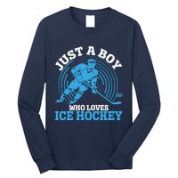 Just A Boy Who Loves Ice Hockey For Hockey Long Sleeve Shirt