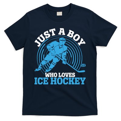 Just A Boy Who Loves Ice Hockey For Hockey T-Shirt