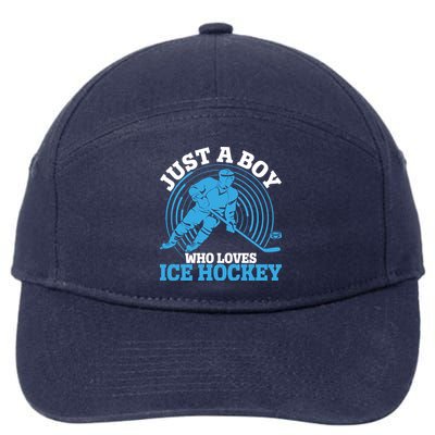 Just A Boy Who Loves Ice Hockey For Hockey 7-Panel Snapback Hat