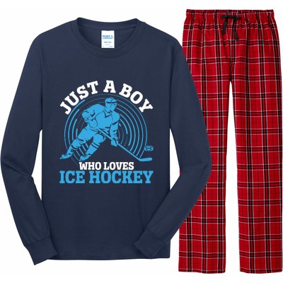 Just A Boy Who Loves Ice Hockey For Hockey Long Sleeve Pajama Set