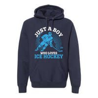 Just A Boy Who Loves Ice Hockey For Hockey Premium Hoodie