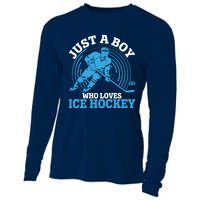 Just A Boy Who Loves Ice Hockey For Hockey Cooling Performance Long Sleeve Crew