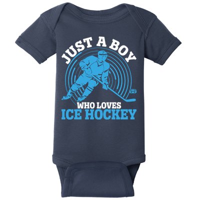 Just A Boy Who Loves Ice Hockey For Hockey Baby Bodysuit