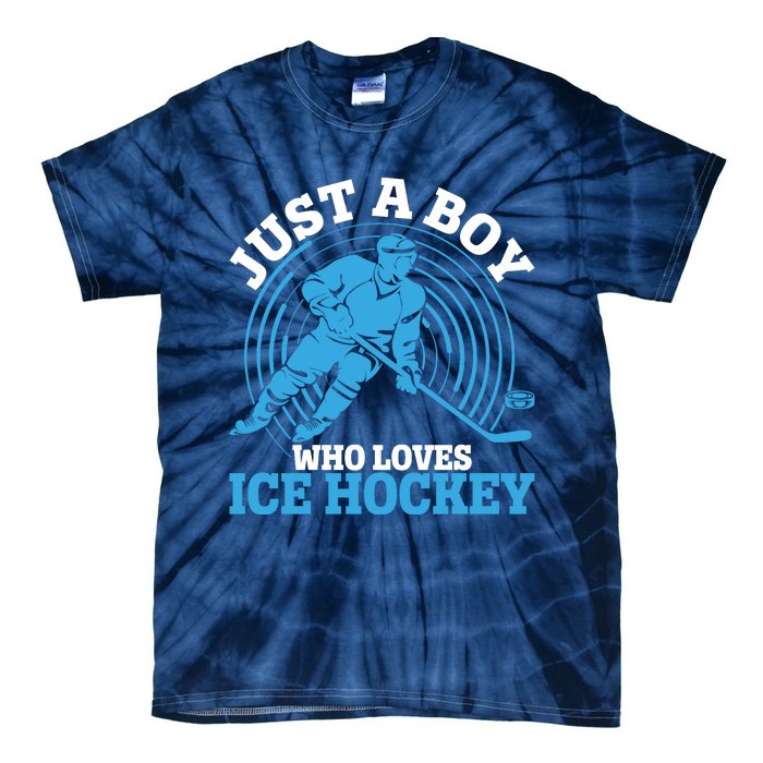 Just A Boy Who Loves Ice Hockey For Hockey Tie-Dye T-Shirt