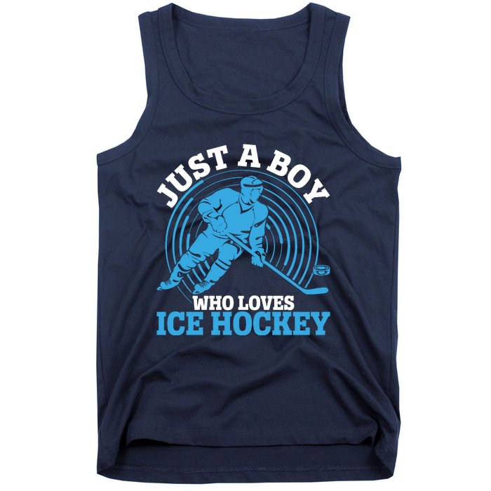 Just A Boy Who Loves Ice Hockey For Hockey Tank Top