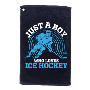 Just A Boy Who Loves Ice Hockey For Hockey Platinum Collection Golf Towel