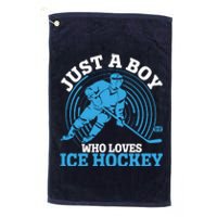 Just A Boy Who Loves Ice Hockey For Hockey Platinum Collection Golf Towel