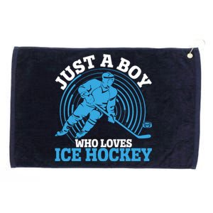 Just A Boy Who Loves Ice Hockey For Hockey Grommeted Golf Towel