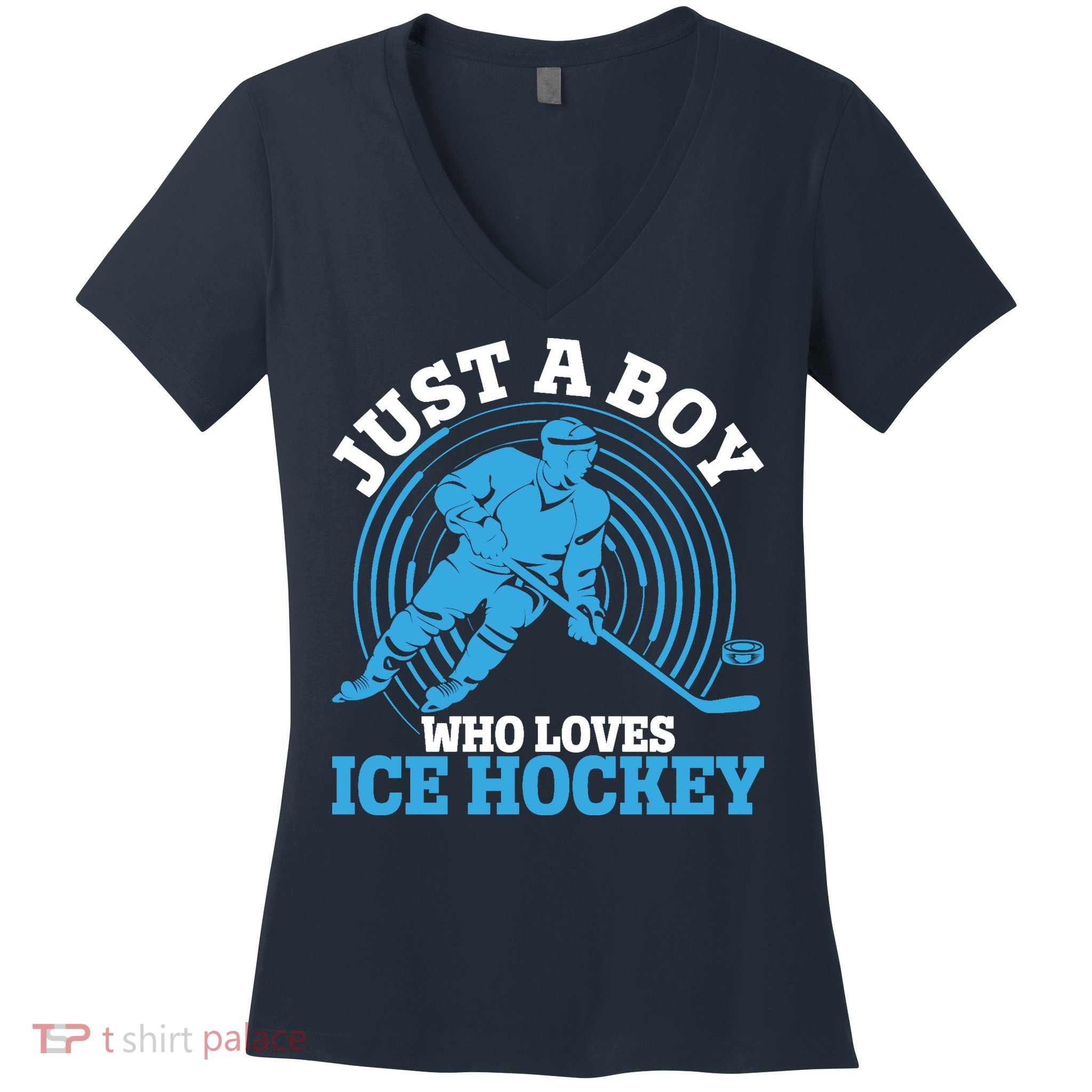 Just A Boy Who Loves Ice Hockey For Hockey Women's V-Neck T-Shirt