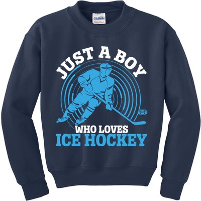 Just A Boy Who Loves Ice Hockey For Hockey Kids Sweatshirt
