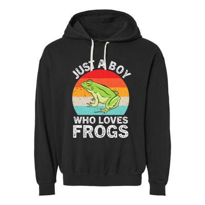 Just A Boy Who Loves Frogs Garment-Dyed Fleece Hoodie