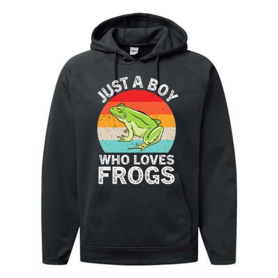 Just A Boy Who Loves Frogs Performance Fleece Hoodie