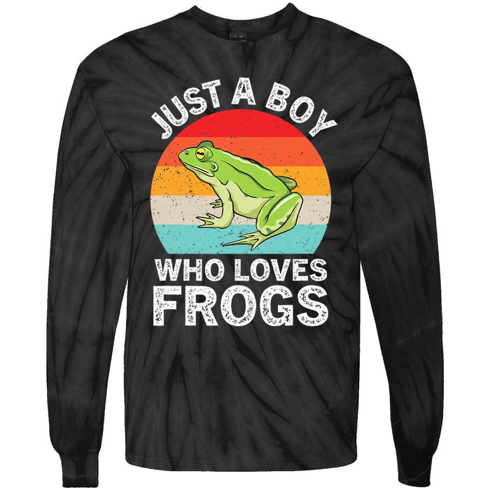 Just A Boy Who Loves Frogs Tie-Dye Long Sleeve Shirt